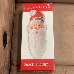 Fitz and Floyd Santa Snack Therapy - Red and White